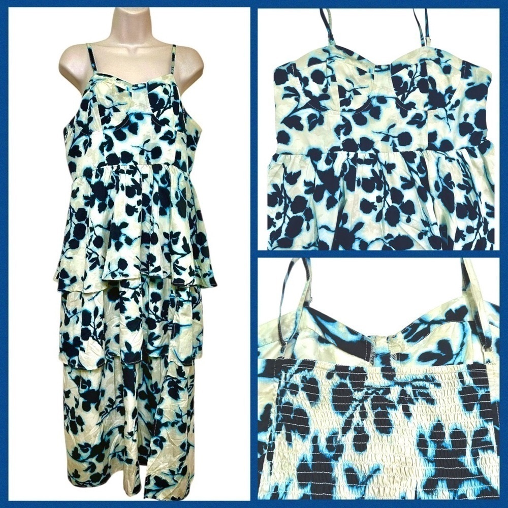 WISHING WAVES Floral 3-Tier Maxi Dress with Adjustable Straps and Back Smocking - Picture 2 of 9